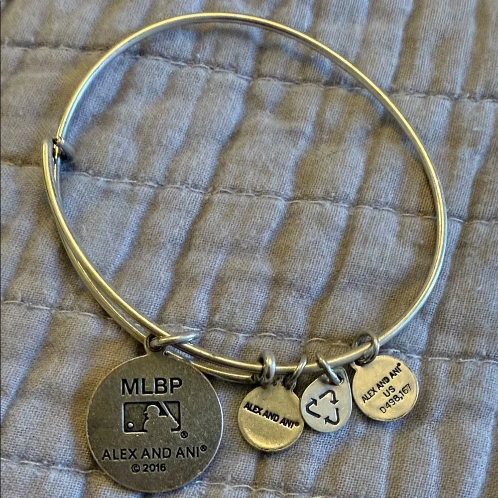 Alex and Ani Silver MLBP 2016 CUBS Charm Bracelet